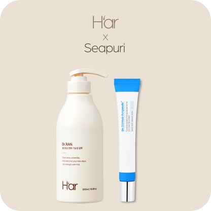 [H'ar x Seapuri] Premium Hair Care Duo | Dr. Ran x1 + Dr. 33 Hair Ampoule x1