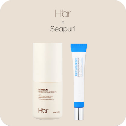 [H'ar x Seapuri] Premium Scalp Care Duo | Dr. Mori N x1 + Dr. 33 Hair Ampoule x1