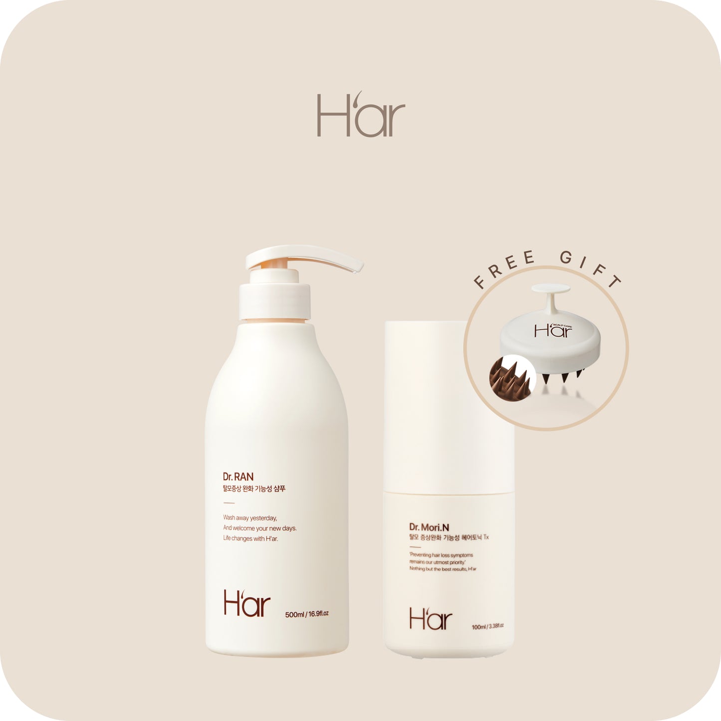 [H'ar] [Free Gift Secret Deal] Total Care Hair Loss & Scalp Nutrition Duo | Dr. Ran x1 + Dr. Mori N x1