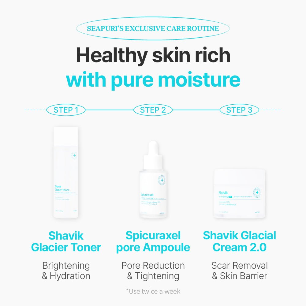 Shavik Icelandic Glacier Cream + Spicuraxel Pore - tightening Ampoule - Sea puri